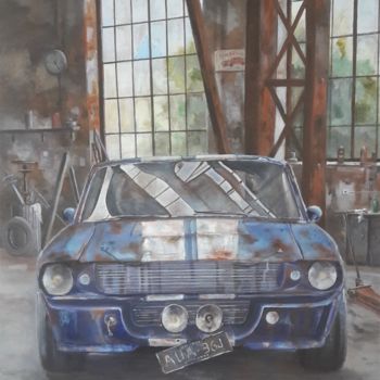 Peinture intitulée "ford mustang" par Philippe Demory, Œuvre d'art originale, Huile Monté sur Châssis en bois