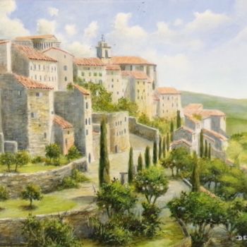 Schilderij getiteld "Gordes" door Philippe Demory, Origineel Kunstwerk, Acryl