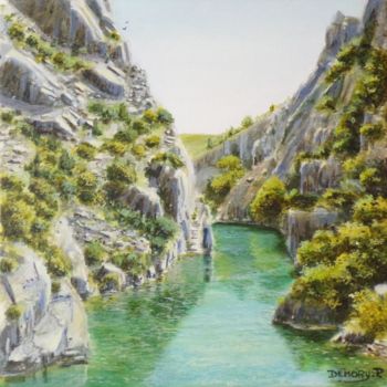 Painting titled "Gorges du verdon" by Philippe Demory, Original Artwork, Acrylic