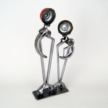 Sculpture titled "Family metal sculpt…" by Giannis Dendrinos, Original Artwork, Metals