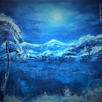 Painting titled "Winter night." by Dengiz Zolte, Original Artwork, Acrylic