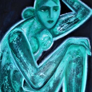 Painting titled "Emerald Venus" by Dengiz Zolte, Original Artwork, Oil