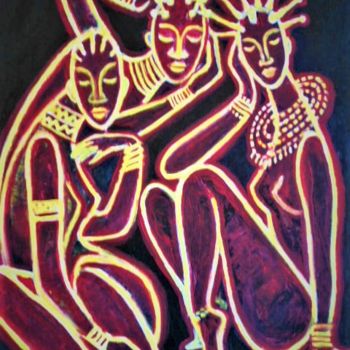 Painting titled "Three graces." by Dengiz Zolte, Original Artwork, Acrylic