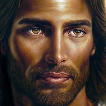 Arte digitale intitolato "Portrait of Jesus C…" da Denis Agati, Opera d'arte originale, Lavoro digitale 2D