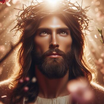 Digital Arts titled "Jesus Christ with c…" by Denis Agati, Original Artwork, AI generated image