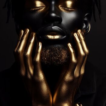 Arts numériques intitulée "Man with black skin…" par Denis Agati, Œuvre d'art originale, Image générée par l'IA