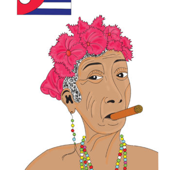 Digitale Kunst getiteld "Cuba et moi" door Denis Bacholier, Origineel Kunstwerk, Digitaal Schilderwerk