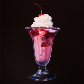 Painting titled "Ise Cream" by Denis Barinov, Original Artwork, Oil Mounted on Wood Stretcher frame