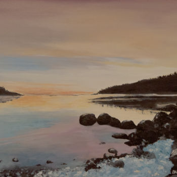 Peinture intitulée "lake-of-finland-ice…" par Denis Basset, Œuvre d'art originale