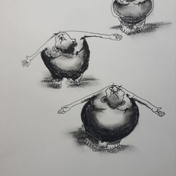 「Petit dessin n°4」というタイトルの描画 Denis Blondelによって, オリジナルのアートワーク, 木炭