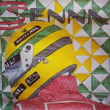 Pintura intitulada "Ayrton Senna do Bra…" por Denis Carvalho, Obras de arte originais, Outro