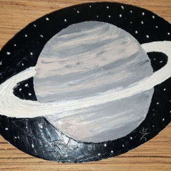 Painting titled "Сатурн" by Denis Chernyshev, Original Artwork, Oil