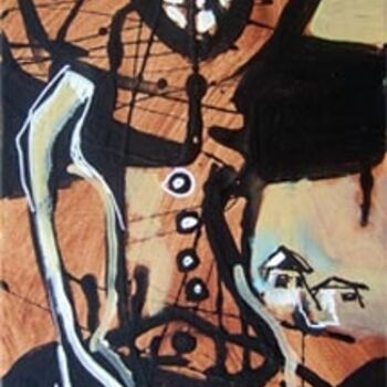 Schilderij getiteld "DELPHE EN CHAUSSETES" door Denis Chassagne, Origineel Kunstwerk