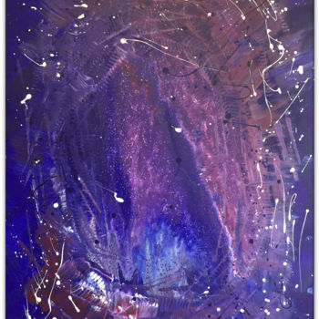 Painting titled "PURPLE RAIN" by Denis Chich, Original Artwork, Acrylic Mounted on Wood Stretcher frame