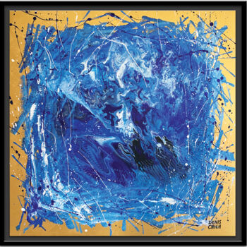 Peinture intitulée "GOLD & BLUE" par Denis Chich, Œuvre d'art originale, Acrylique