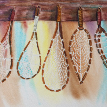 Peinture intitulée "Les xares suspendus…" par Emilie Denis, Œuvre d'art originale, Aquarelle