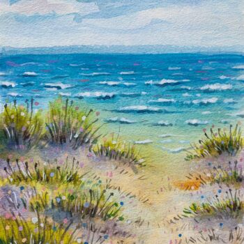 Картина под названием "Морской берег" - Денис Филип, Подлинное произведение искусства, Акварель