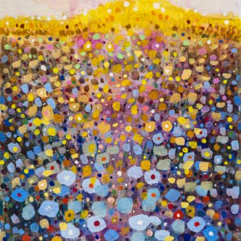 Peinture intitulée "Sunrise in a field…" par Denis Filip, Œuvre d'art originale, Aquarelle