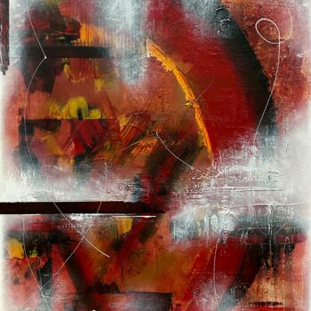 Malerei mit dem Titel "Scarlet Reverberati…" von Denis Fluierar, Original-Kunstwerk, Acryl