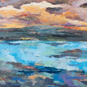 Pittura intitolato "Seascape_3" da Denis Kujundzic, Opera d'arte originale, Olio