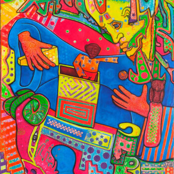 Peinture intitulée ""Le SANKOFA" Painti…" par Denis Michel (2nyss), Œuvre d'art originale, Pigments