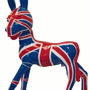 Sculpture titled "El burro made engla…" by Denis Michel (2nyss), Original Artwork, Resin Mounted on Plexiglass
