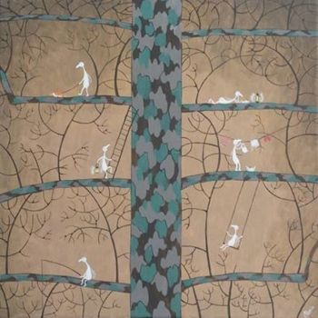 Картина под названием "tree" - Denis Panin, Подлинное произведение искусства, Акрил