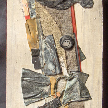Collages getiteld "Abraque" door Denis Reitz, Origineel Kunstwerk, Textiel