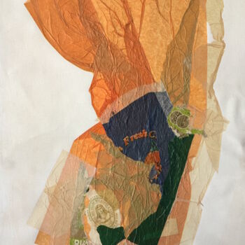 Collagen mit dem Titel "Sœur Macaron" von Denis Reitz, Original-Kunstwerk, Papier