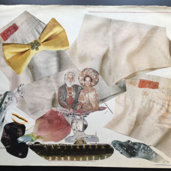 Collages intitolato "Caleçons J de Jill" da Denis Reitz, Opera d'arte originale