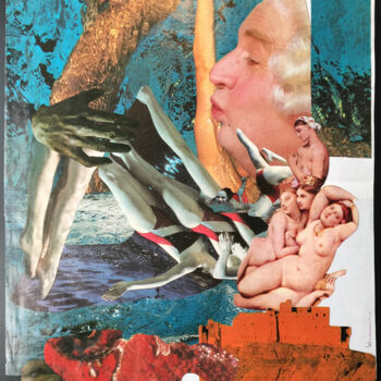 Collagen mit dem Titel "Harem" von Denis Reitz, Original-Kunstwerk