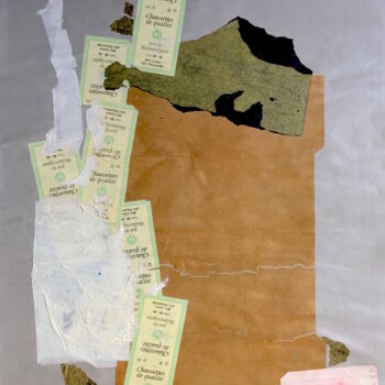 Collages intitulée "La tête dans les ch…" par Denis Reitz, Œuvre d'art originale, Papier