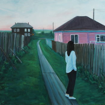 Картина под названием "Летний вечер в Тарс…" - Денис Русаков, Подлинное произведение искусства, Масло