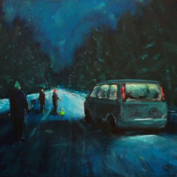 Pintura titulada "Winter time" por Denis Rusakov, Obra de arte original, Acrílico Montado en Cartulina
