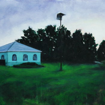 Картина под названием "Вечер в парке" - Денис Русаков, Подлинное произведение искусства, Акрил Установлен на картон