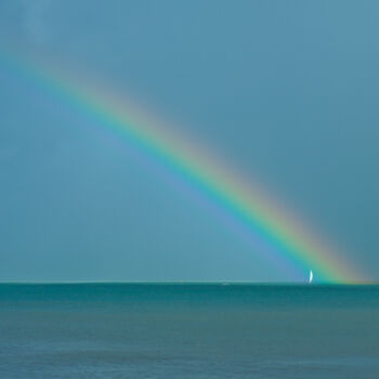 Photography titled "Sail and Rainbow, P…" by Denis Sukhinin, Original Artwork, Digital Photography