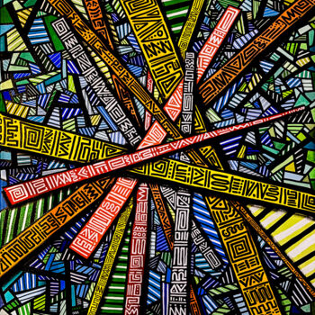 Картина под названием "Neuro atypique #5" - Denis Vincent, Подлинное произведение искусства, Акрил Установлен на Деревянная…