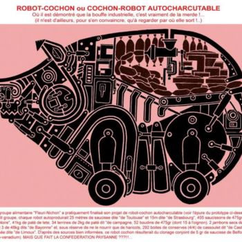 Escultura titulada "robot-cochon autoch…" por Denis Bonnes, Obra de arte original, Otro