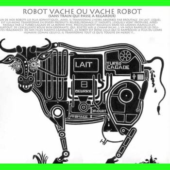 Sculpture intitulée "Robot-vache ou vach…" par Denis Bonnes, Œuvre d'art originale, Autre
