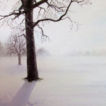 Peinture intitulée "Neige en rêve" par Denis Cousin, Œuvre d'art originale, Huile