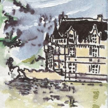 Dessin intitulée "Château d'Azay-le-R…" par Denis Demouge, Œuvre d'art originale