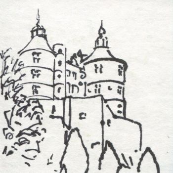 Drawing titled "Château de Montbéli…" by Denis Demouge, Original Artwork
