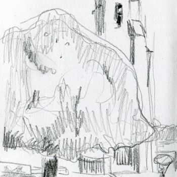 Drawing titled "Geaune, tour des Au…" by Denis Demouge, Original Artwork