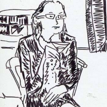 Рисунок под названием "Michèle, réveillon…" - Denis Demouge, Подлинное произведение искусства