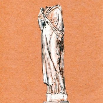 Dessin intitulée "Une vestale du foru…" par Denis Demouge, Œuvre d'art originale, Autre