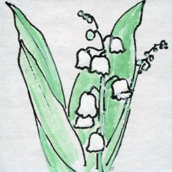 Drawing titled "Muguet du 1er mai" by Denis Demouge, Original Artwork