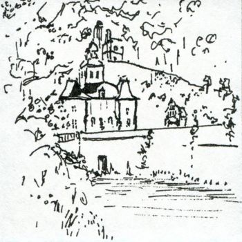 Drawing titled "Sanctuaire de Leste…" by Denis Demouge, Original Artwork