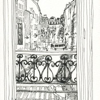 Disegno intitolato "Rue du roi d'Alger,…" da Denis Demouge, Opera d'arte originale