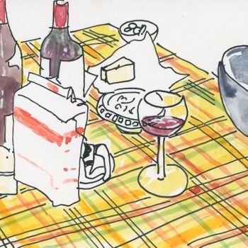 Drawing titled "Table avant la fabr…" by Denis Demouge, Original Artwork