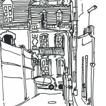 Dibujo titulada "Rue Jean-Bart, à Tr…" por Denis Demouge, Obra de arte original